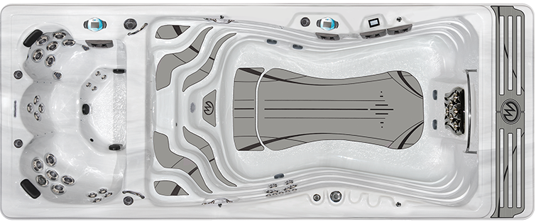 Downshot of a H2X Challenger 19 Deep Swim Spa