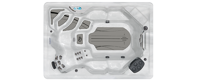 Downshot of a H2X Therapool SE Swim Spa