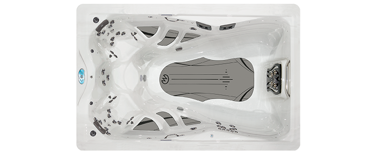 Downshot of a H2X Trainer 12 Swim Spa